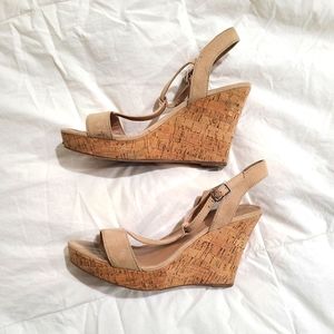 Cork wedge sandals - size 8
